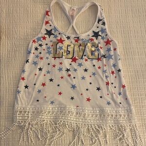 Kids Starry Love Tank Top with Fringe